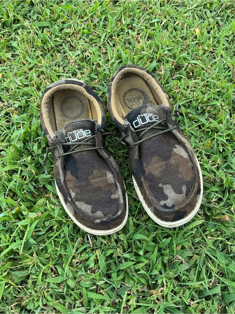 Hey Dude Kids Camo Slip-On Moccasins - Brown & Black